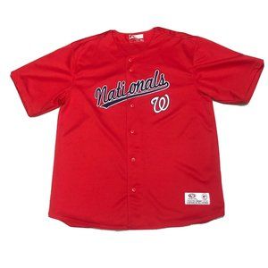 True Fan Series Washington DC Nationals Mens MLB Baseball Jersey Red Size Large